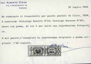 PACCHI POSTALI 1939 - 5 cent. ... 