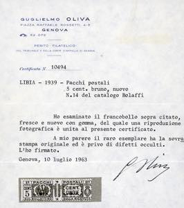 PACCHI POSTALI 1939 - 5 cent. ... 