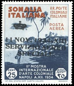 SERVIZIO AEREO 1934 - 25 cent. Soprastampato ... 