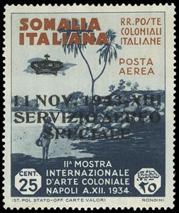 SERVIZIO AEREO 1934 - 25 cent, soprastampato ... 