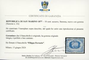 1888 - 10 cent. azzurro Stemma ... 