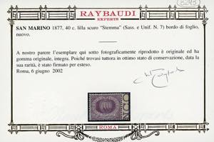 1877 - 40 cent. Stemma (7), bordo ... 