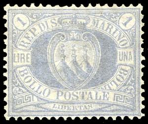 1894 - 1 lira oltremare, Stemma (31), nuovo, ... 