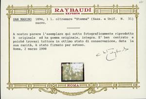 1894 - 1 lira oltremare, Stemma ... 