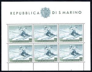 1953 - 200 lire Sciatrice, foglietto (15), ... 