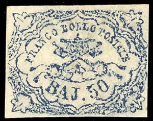 1864 - 50 baj azzurro oltremare scuro, ... 
