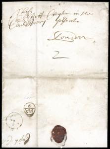 1688 - Lettera prefilatelica, senza testo ... 