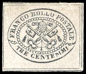 1867 - 3 cent. grigio rosa (14), nuovo, ... 