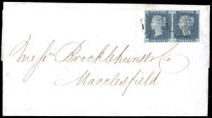 1841 - 2 penny azzurro, coppia orizzontale ... 