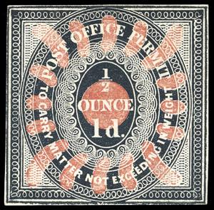 PROVE 1839 - 1 1/2 penny nero e rosso, ... 