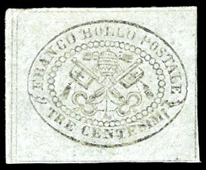 1867 - 3 cent. grigio (15), nuovo, gomma ... 