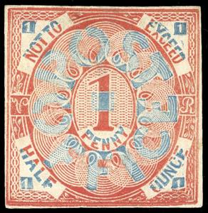 PROVE 1839 - 1 penny blu e arancio, saggio ... 