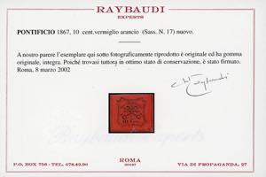 1867 - 10 cent. vermiglio arancio ... 