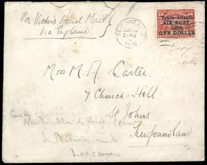 TERRANOVA-NEWFOUNDLAND-POSTA AEREA 1919 - 1 ... 