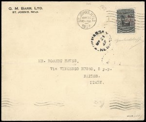 TERRANOVA-NEWFOUNDLAND-POSTA AEREA 1927 ... 