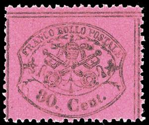 1870 - 80 cent. rosa carminato, detto ... 