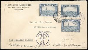 CANADA POSTA AEREA 1933 - Crociera Nord ... 