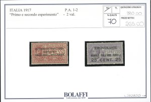 REGNO POSTA AEREA 1917 - 25 cent. ... 