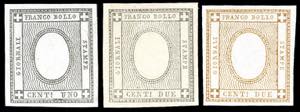 1861/62 -  1 e 2 cent. grigio nero di ... 