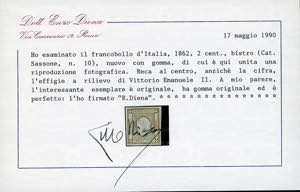 1861/62 -  1 e 2 cent. grigio nero ... 